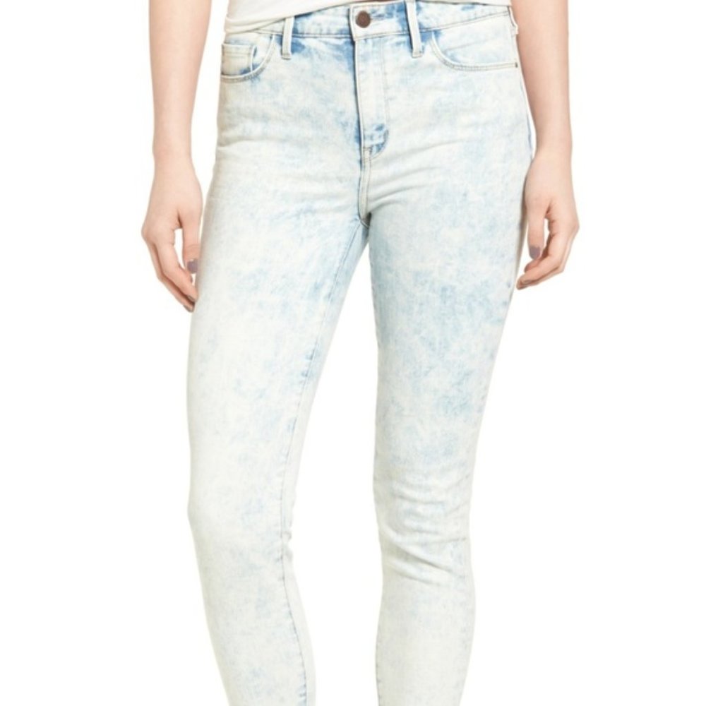NEW Treasure & Bond High Rise Skinny Crop Jeans (Acid Spray Bleach) 32